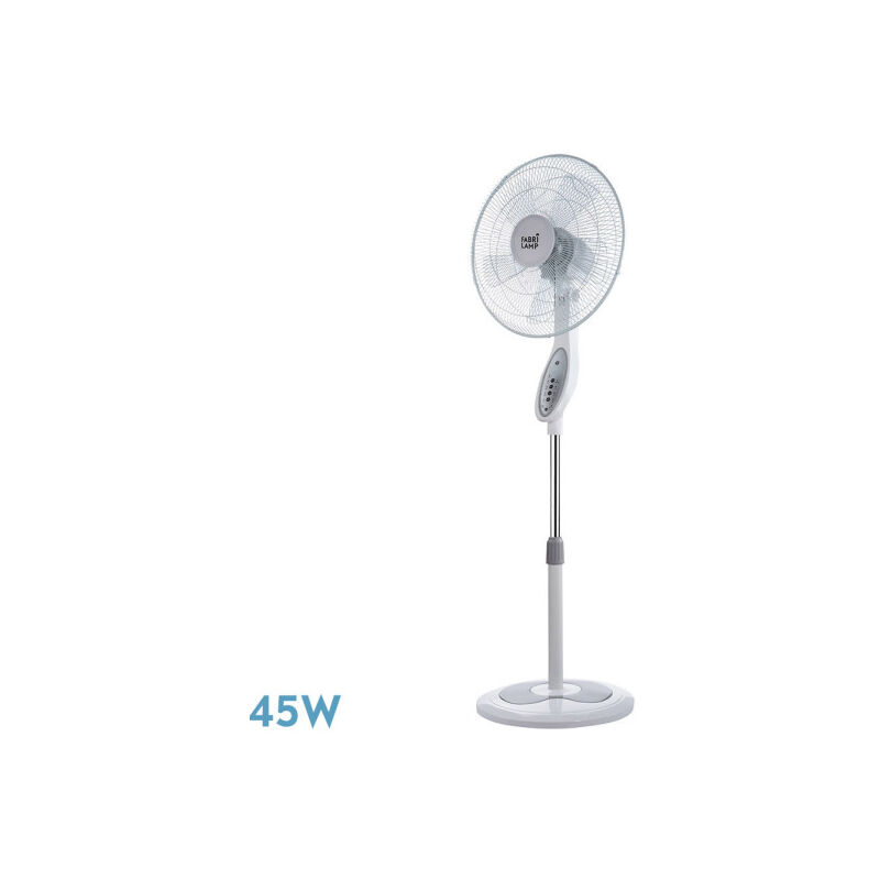 foto del prodotto ventilatore da pavimento de floxo bianco grigio 3 velocit 45w con timer a distanza 5 pale regx44,5x40 cm