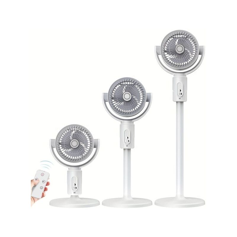 immagine 0 del prodotto ventilatore da pavimento portatile a 360 con altezza regolabile, 5 velocit , porta di ricarica type c