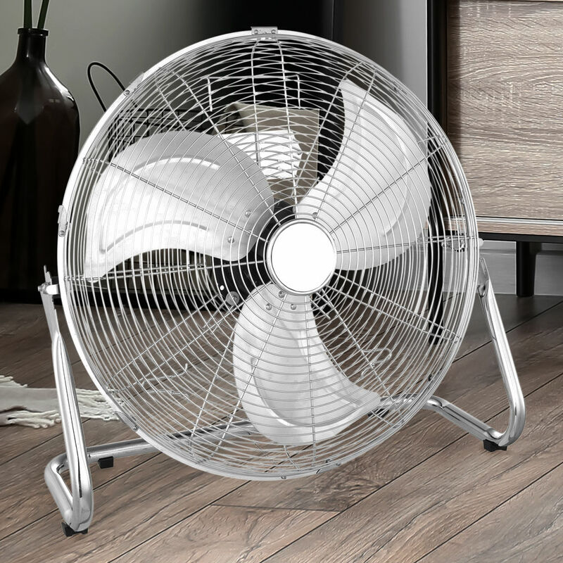 foto del prodotto ventilatore da pavimento ventilatore da terra, interruttore, inclinazione regolabile, adatto al trasporto, metallo cromato, 79w, hxlxw
