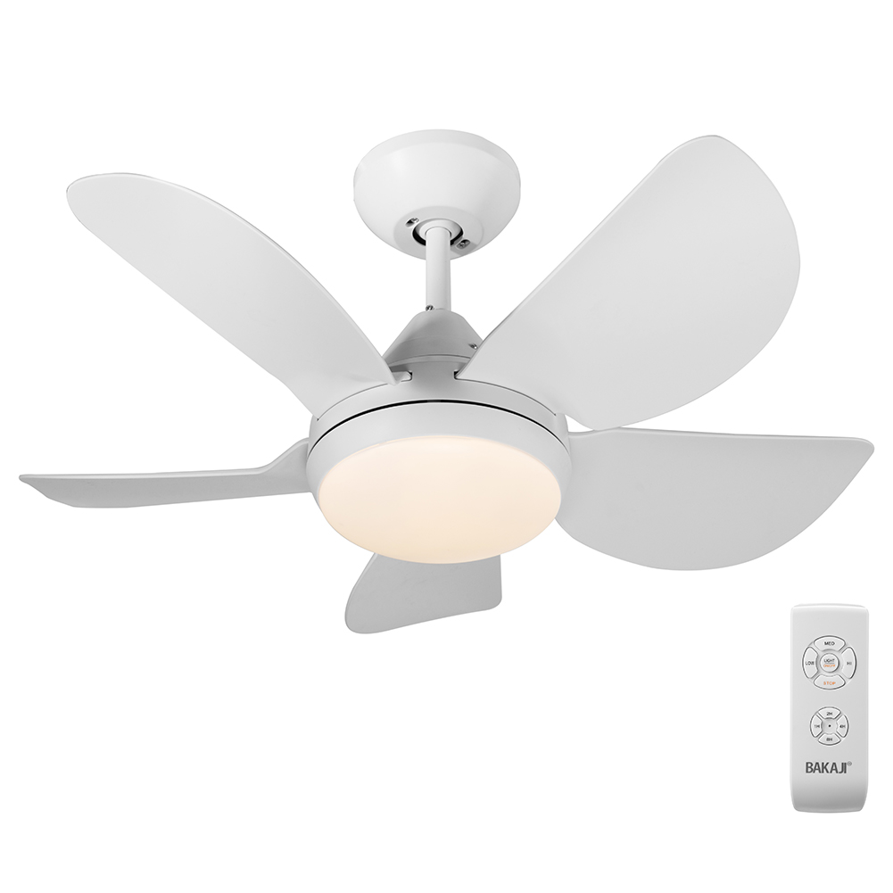 foto del prodotto ventilatore da soffitto 5 pale lampada con luce led e telecomando 76 cm bianco