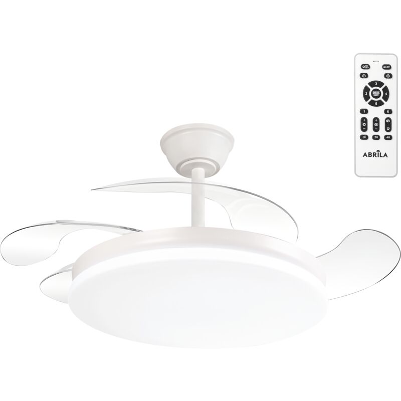 foto del prodotto ventilatore da soffitto a led 59w 6980lm cct dc ultra silenzioso con telecomando e pale retrattili estate inverno