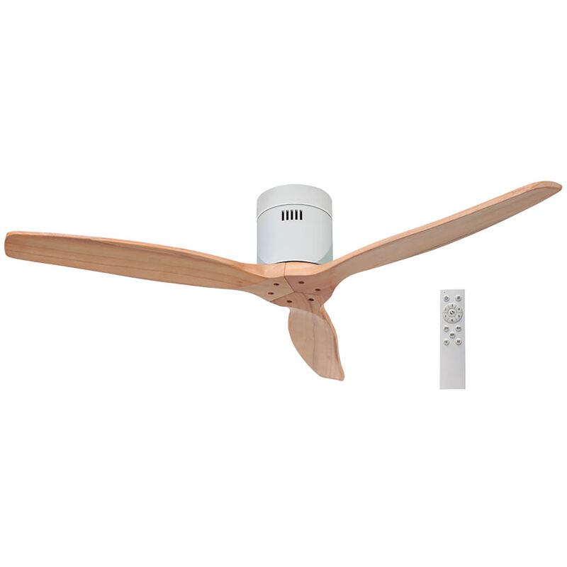 foto del prodotto ventilatore da soffitto bianco e legno 132cm