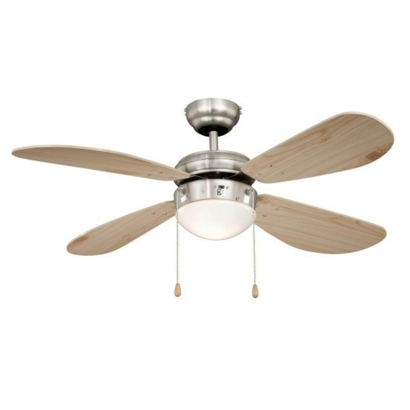 foto del prodotto ventilatore da soffitto classic 105 cm con illuminazione, nichel colorato con ali di pino aireryder