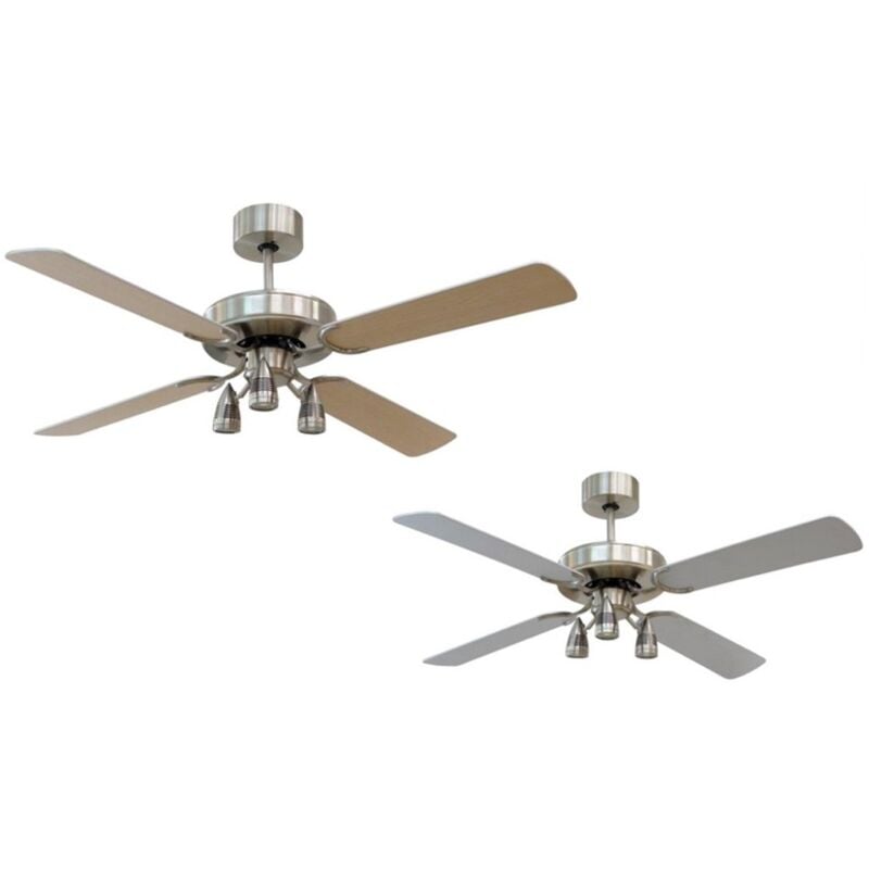 foto del prodotto ventilatore da soffitto con 3 luce a led pale lampadario grande elettrico design