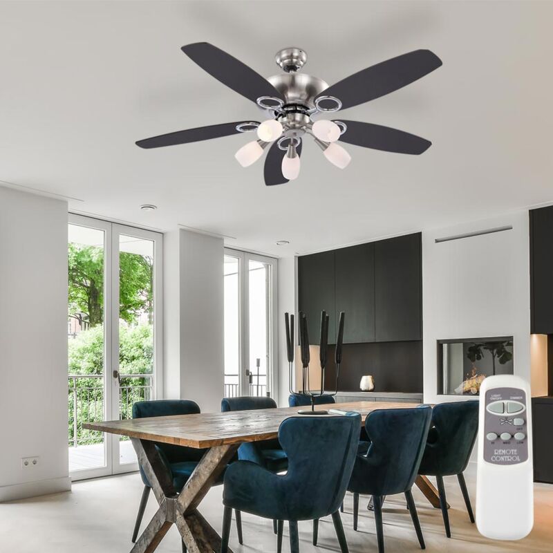 foto del prodotto ventilatore da soffitto con illuminazione e telecomando a 3 velocit con funzione dimmer 130 cm