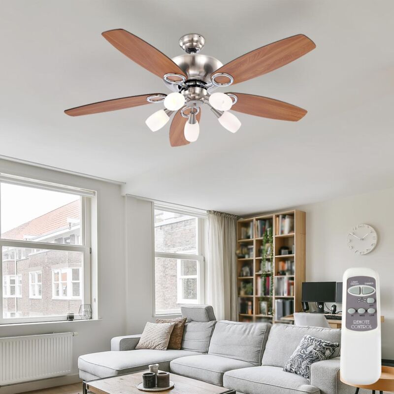 foto del prodotto ventilatore da soffitto con illuminazione e telecomando a 3 velocit con funzione dimmer 130 cm