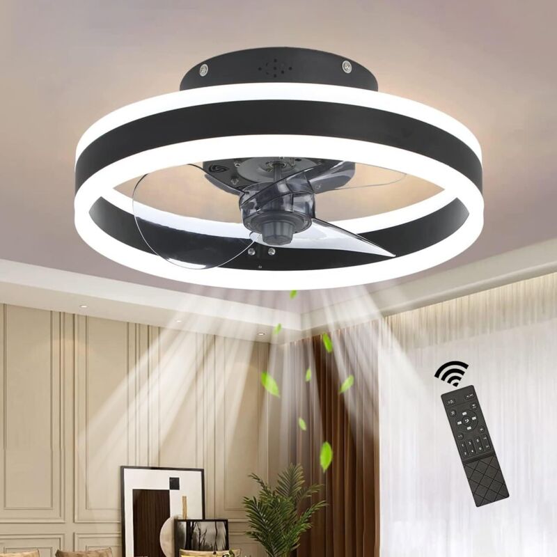 foto del prodotto ventilatore da soffitto con illuminazione, ventilatore da soffitto silenzioso con luce e telecomando, 6 velocit , moderno ventilatore da soffitto a