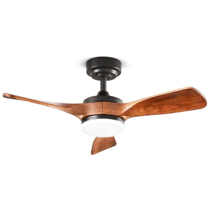 foto del prodotto ventilatore da soffitto con luce perenz 7186 n ct nero 90 cm, 3 pale, 6 velocit , motore dc 40w, silenzioso