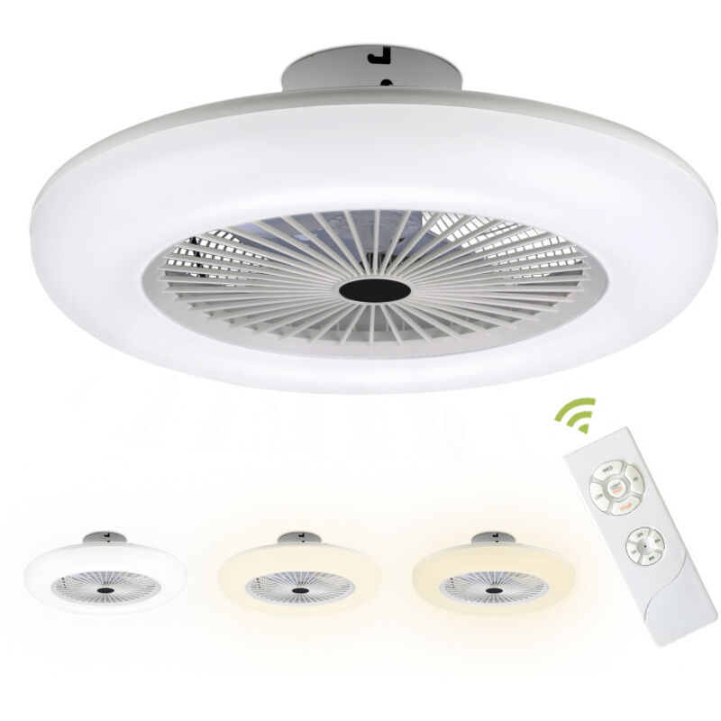 foto del prodotto ventilatore da soffitto con telecomando luce da soffitto ultra silenziosa per soggiorno ristorante camera da letto 3 colori