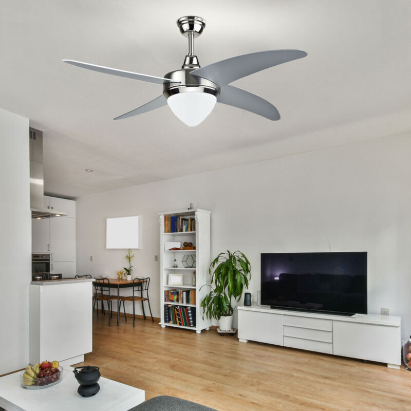 foto del prodotto ventilatore da soffitto con telecomando ventilatore da soggiorno cooler silver, 3 velocità timer, 1x led, p 107 cm