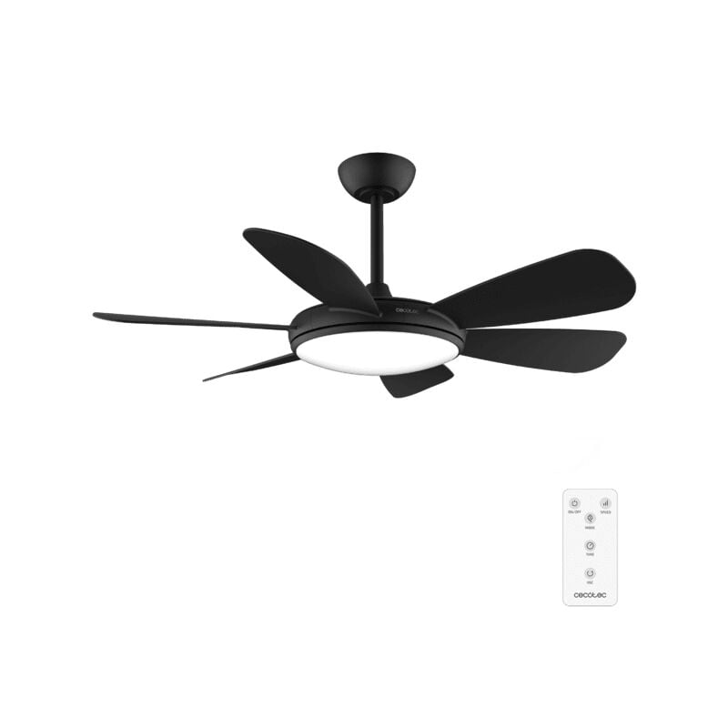 foto del prodotto ventilatore da soffitto de energysilence aero 5200 nero pro 36 w con motore dc e 52 pollici, luce led, telecomando, timer, 6 lame e modalit 