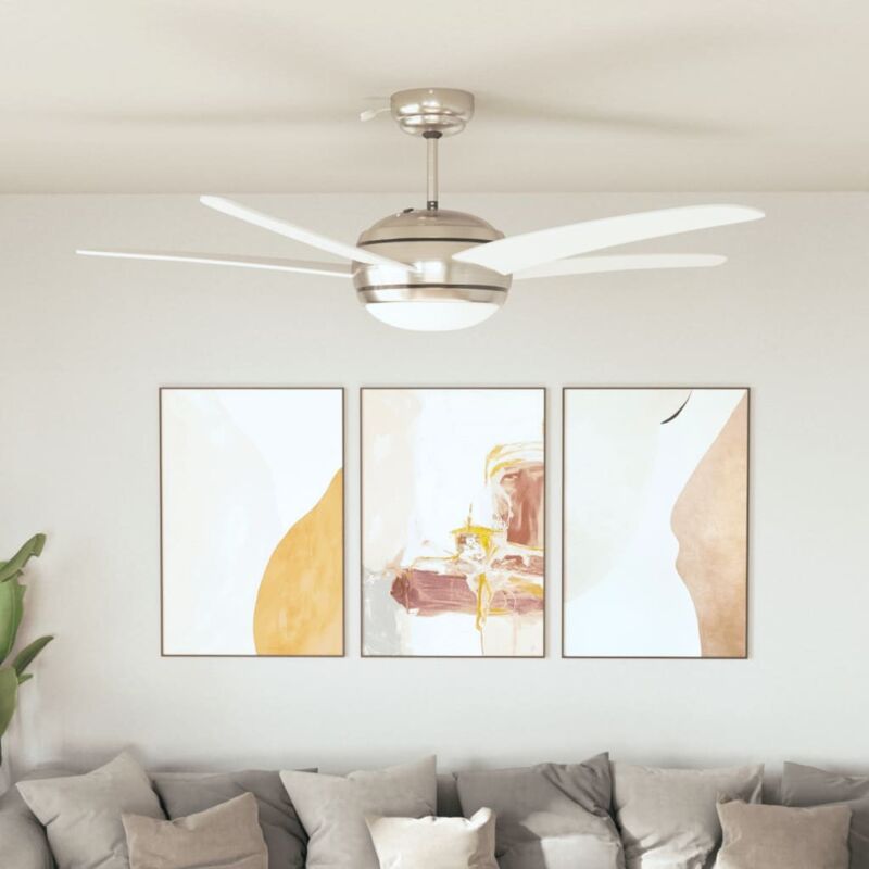 foto del prodotto ventilatore da soffitto decorato con luce 128 cm bianco vidaxl