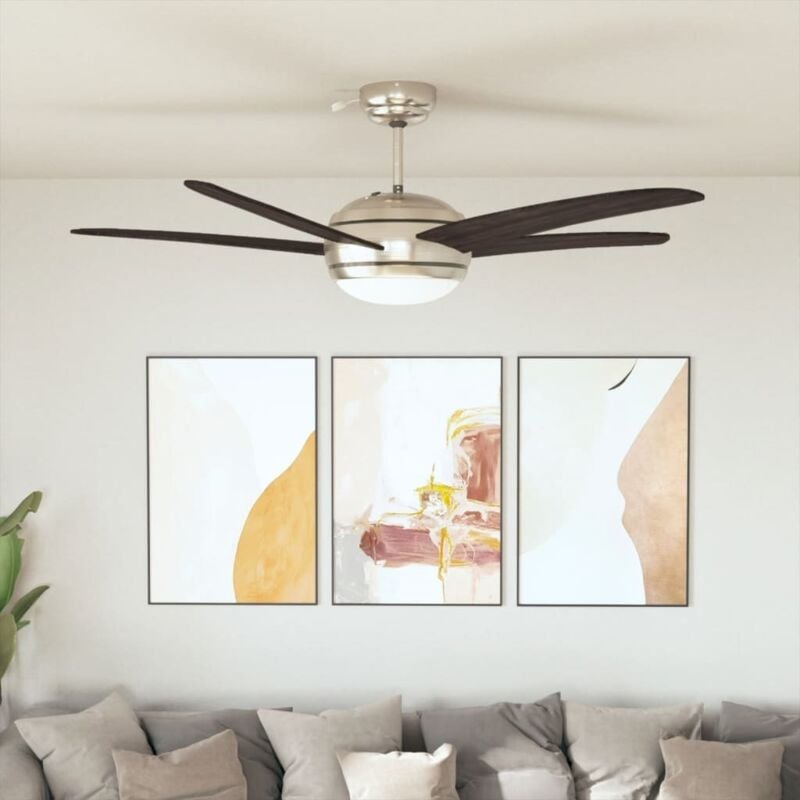 foto del prodotto ventilatore da soffitto decorato con luce 128 cm marrone - vidaxl