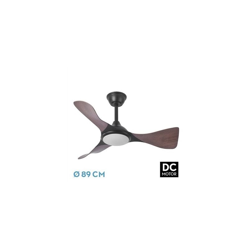 foto del prodotto ventilatore da soffitto dimmerabile dc caim n con telecomando 36w 3cct 3600lm nero e rovere
