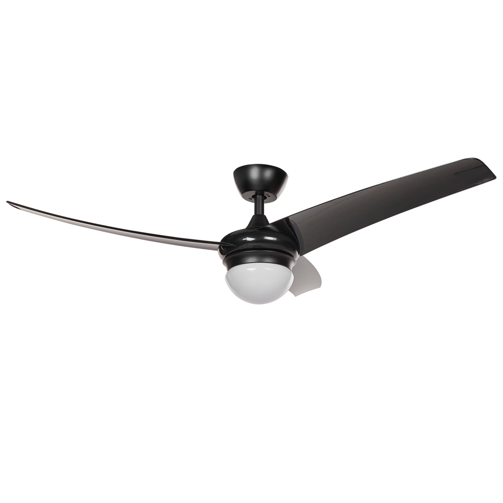 foto del prodotto ventilatore da soffitto in metallo nero luce telecomando 6 velocità 3 temperature 36 cm soggiorno cucina stile tradizionale
