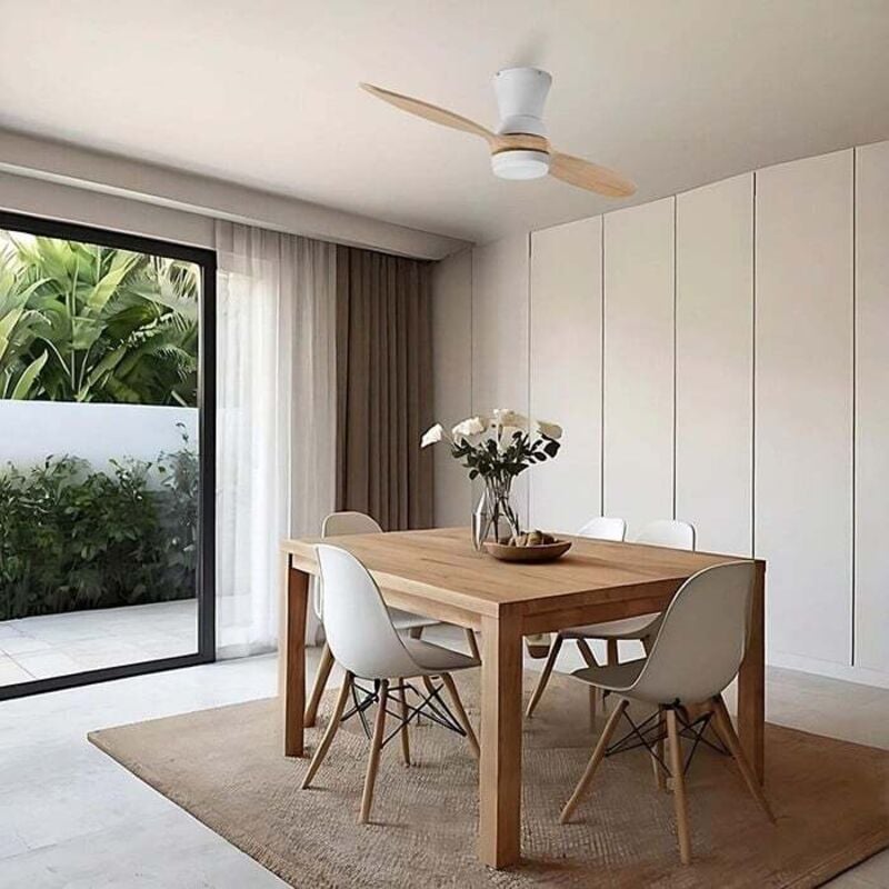 foto del prodotto ventilatore da soffitto lean con legno chiaro