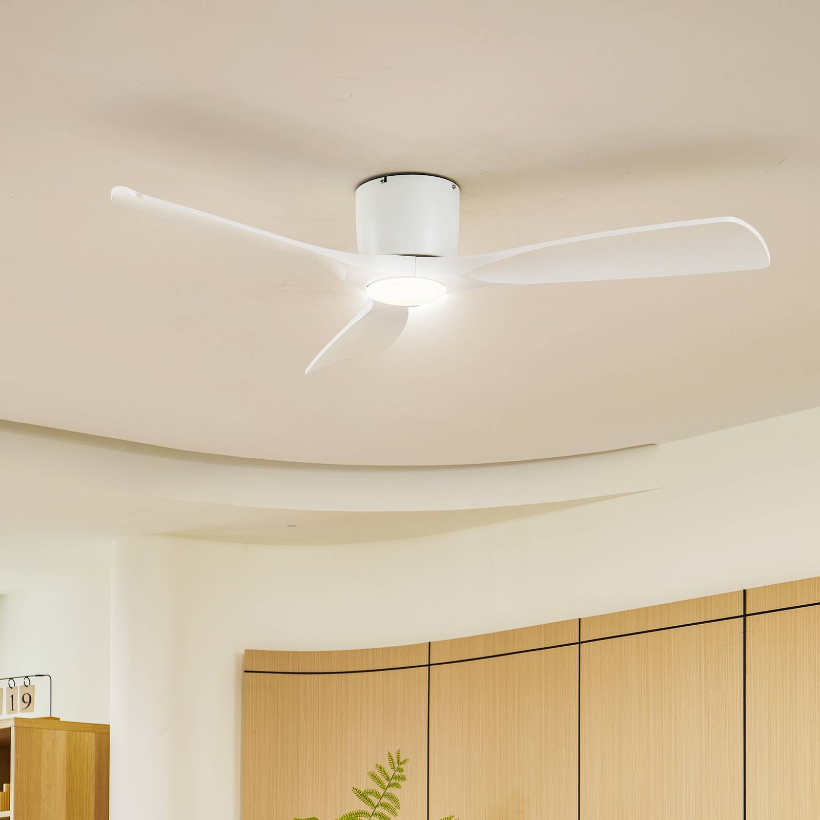foto del prodotto ventilatore da soffitto led lucande smart moneno, bianco, dc, tuya