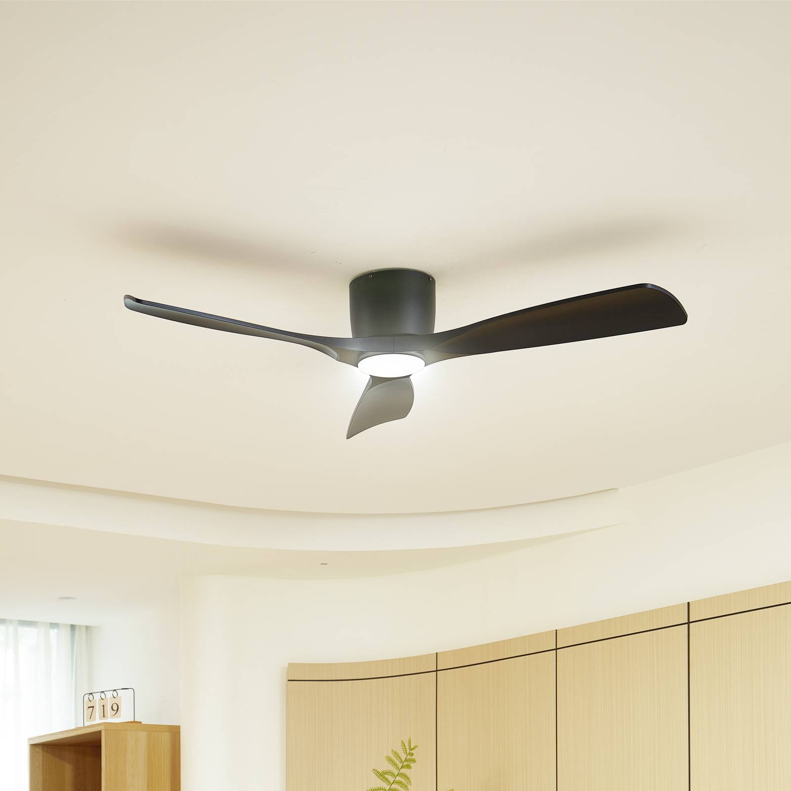 foto del prodotto ventilatore da soffitto led lucande smart moneno, nero, dc, tuya