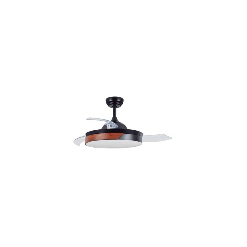 foto del prodotto ventilatore da soffitto likasi con luce cct regolabile e comando 107 3 pale retrattili dc nero