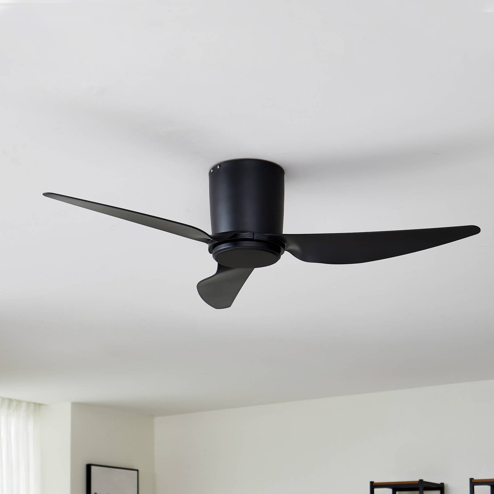 foto del prodotto ventilatore da soffitto lindby aulo, nero, dc, silenzioso, 123 cm