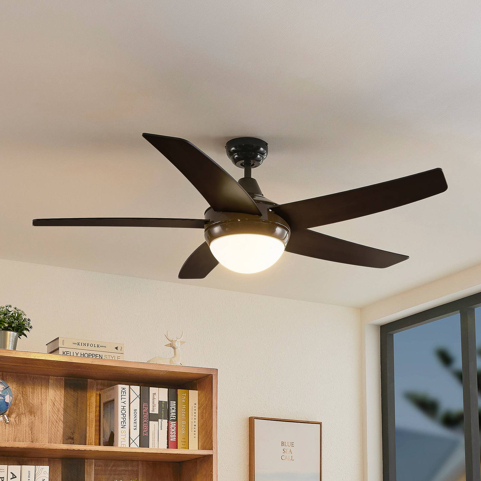 foto del prodotto ventilatore da soffitto lindby con luce auraya, silenzioso, nero