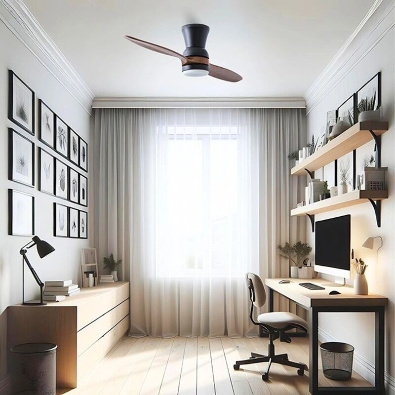 foto del prodotto ventilatore da soffitto nero lean a due pale vt23206