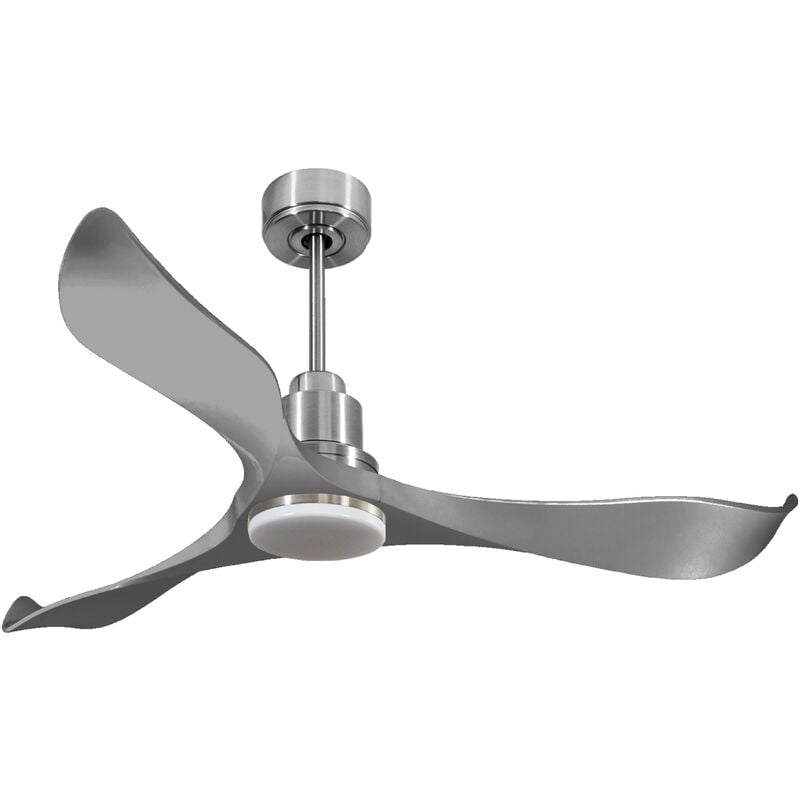 foto del prodotto ventilatore da soffitto reversibile termostato dimmabile wifi motore cc tetti inclinati telecomando luce a tre toni hypersilence memoria shopify