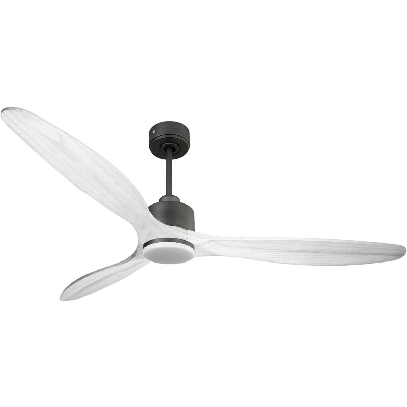 foto del prodotto ventilatore da soffitto reversibile termostato dimmabile wifi motore cc tetti inclinati telecomando luce a tre toni hypersilence memoria shopify
