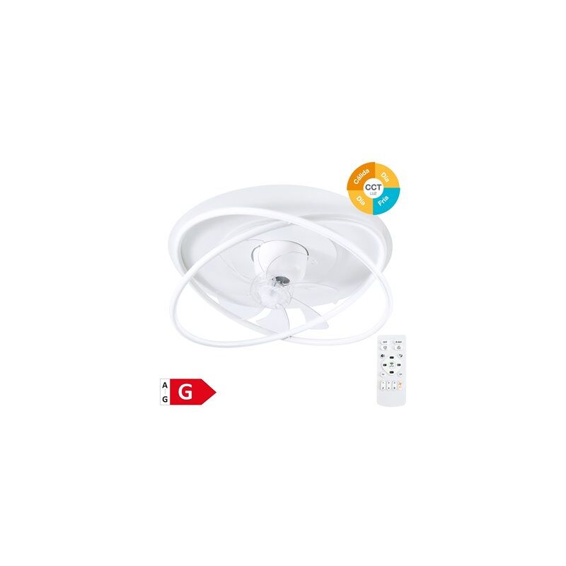 foto del prodotto ventilatore da soffitto rotante olmeto con luce led dimmerabile e telecomando 36w 3cct 4827lm bianco