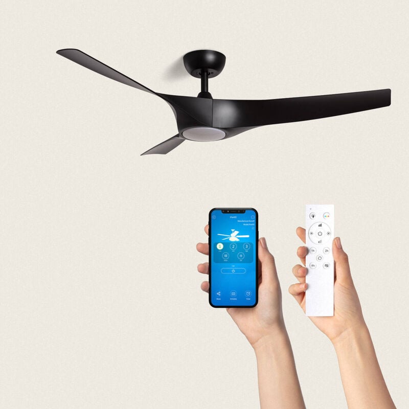 immagine 0 del prodotto ventilatore da soffitto silenzioso egina 132cm motore dc, colore lama nero, telecomando, con luce, wifi true