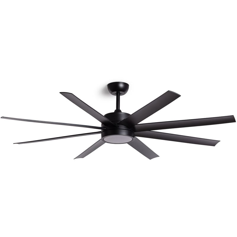 foto del prodotto ventilatore da soffitto silenzioso hidra nero 157cm motore dc, , telecomando, con luce, wifi false