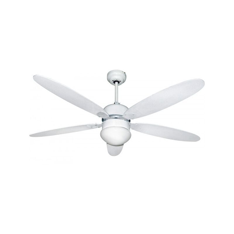 foto del prodotto ventilatore da soffitto zephir zfr911b 5 pale con luce 60w 130cm bianco