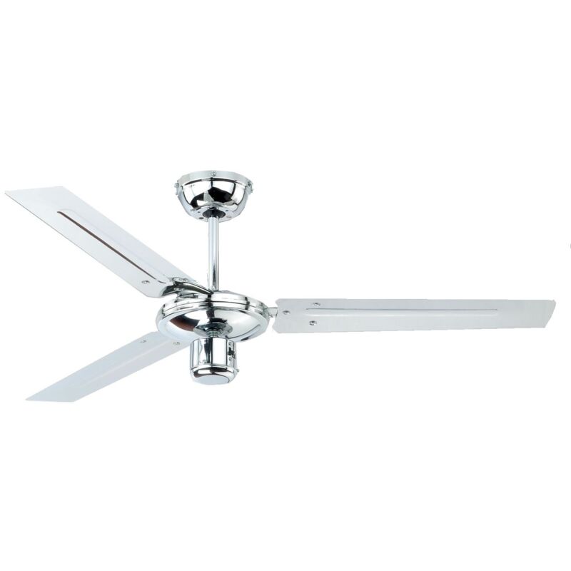 foto del prodotto ventilatore da soffitto zephyr industrial 122 cm cromato con interruttore a tirare