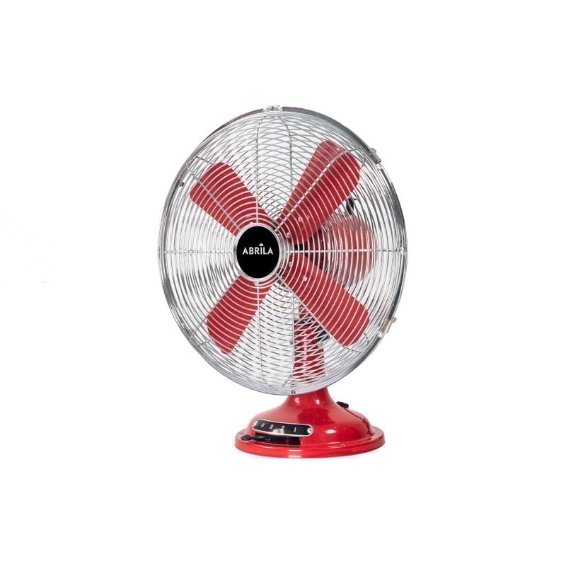 foto del prodotto ventilatore da tavolo capitolio rosso cromo 37w 3 velocit 4asp fisso e rotativo 42x35x27cm