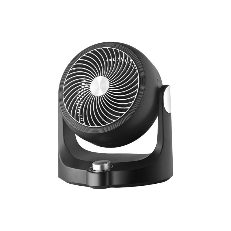 foto del prodotto ventilatore da tavolo cartago nero argento 40w 3 velocit 3 stadi fisso e rotante regolabile 28,3x25,7x19cm fabrilamp