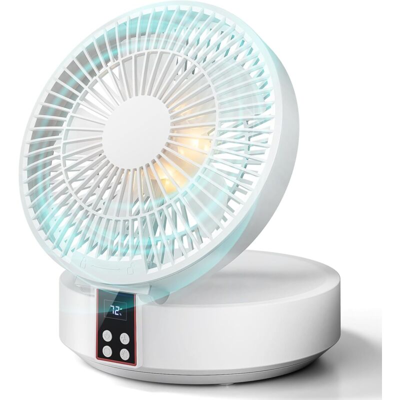 foto del prodotto ventilatore da tavolo con telecomando, piccolo ventilatore da scrivania, ventilatore usb ricaricabile, 3 velocità, silenzioso, potente, portatile, ideale per camera da letto, casa