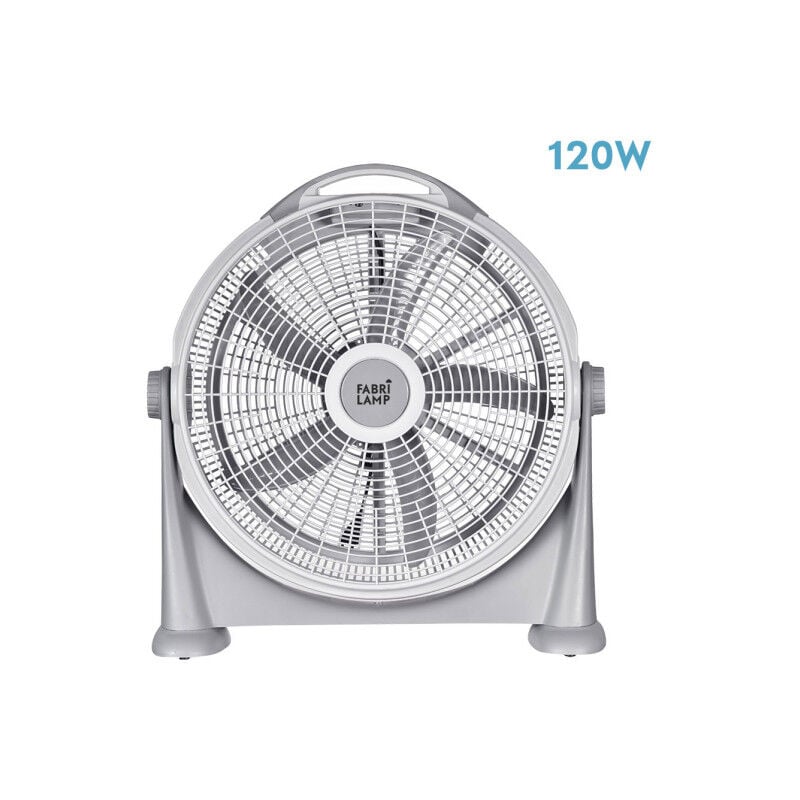 foto del prodotto ventilatore da tavolo fresco grigio 120w 3 vel. 5 pale grigio regolabile 62x58x16 cm fabrilamp
