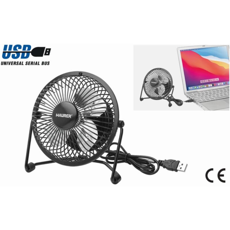 foto del prodotto ventilatore da tavolo maurer con usb diametro 15cm 2,5w nero 82193 c060153003