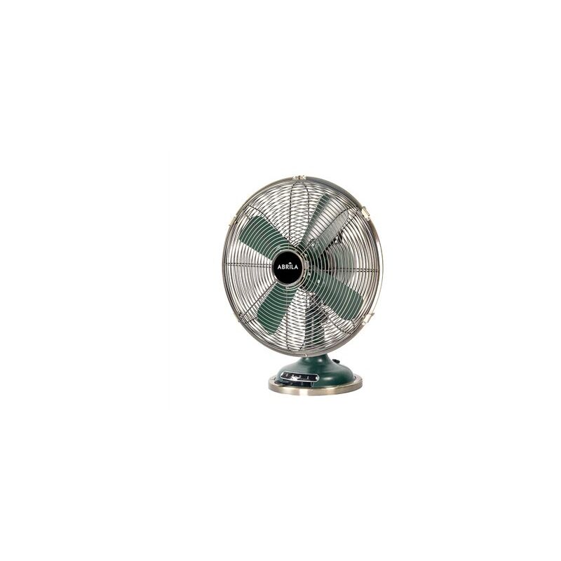 foto del prodotto ventilatore da tavolo oscillante e fisso regolabile capitol motore ac 37w, 3 velocit in verde e pelle