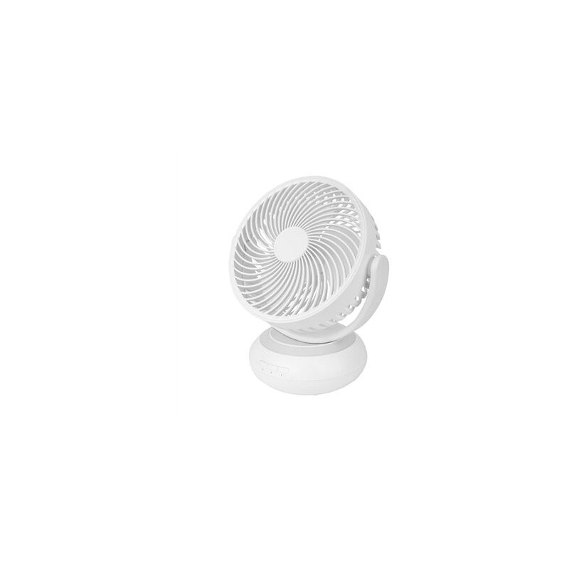 foto del prodotto ventilatore da tavolo ricaricabile senza fili bengali con alimentatore usb e luce motore dc 5w, 3 velocit , bianco