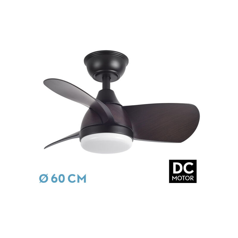 foto del prodotto ventilatore dc 24w pyrdo nero marrone 3 pale 60d 2400lm 6 velocit 3000 4500 6000k con telecomando, memoria e timer