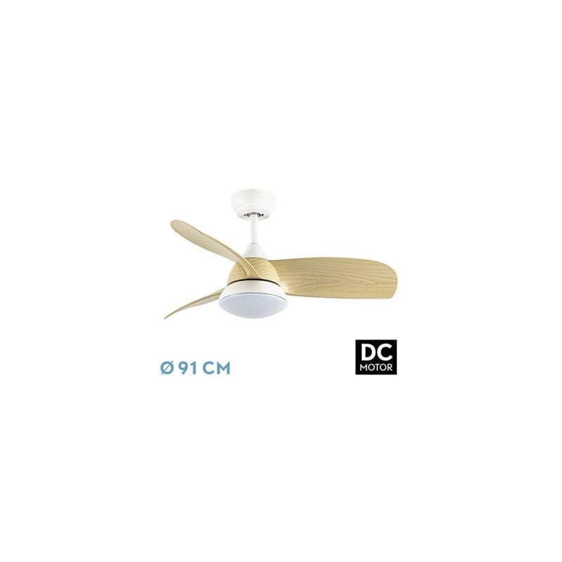 foto del prodotto ventilatore dc atomo 24w white 3aspas faggio 91d 2640l 6vel 3000k,4000k,6000k telecomando memoria timer