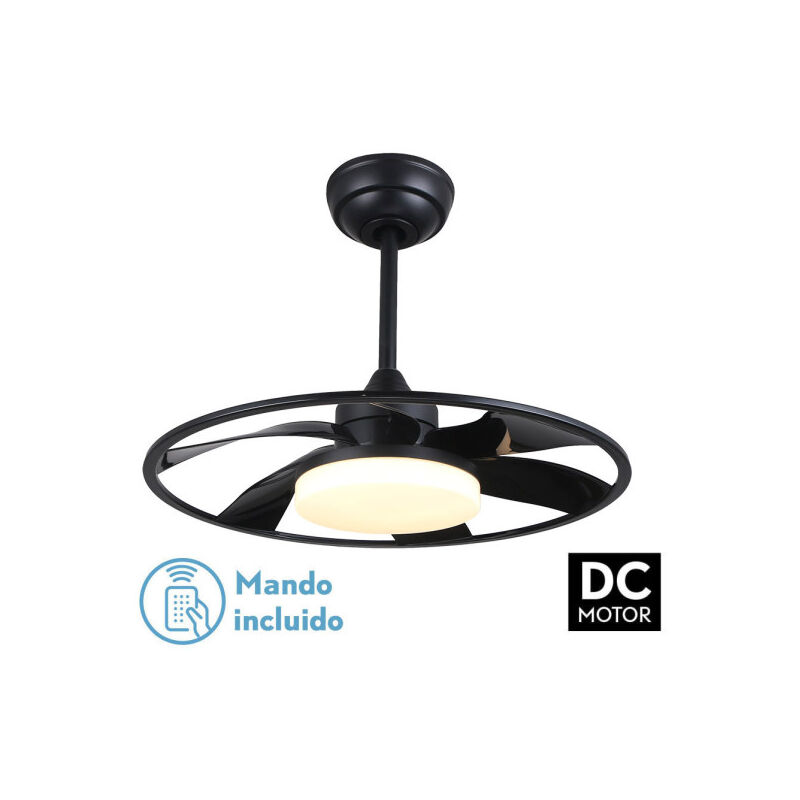 foto del prodotto ventilatore dc celsius 26w nero 6 lame 55d 2950lm 3000 4000 6500k 6vel. telecomando, memoria e timer fabrilamp