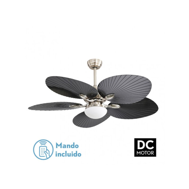 foto del prodotto ventilatore dc chaw 24w 2950lm nichel nero 5asp.6vel.132d con telecomando, memoria e temp.3000 4000 6000k