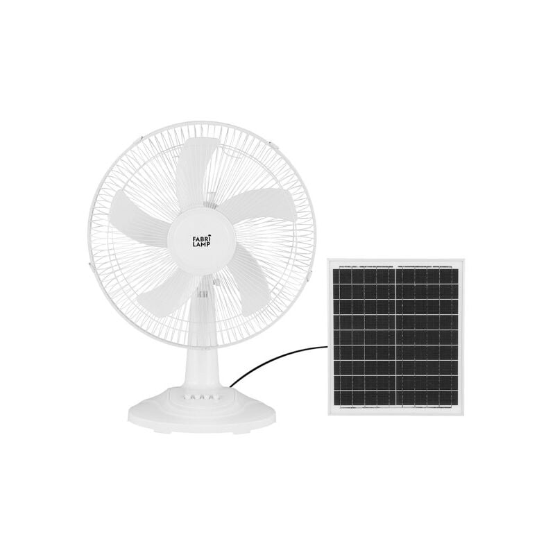 foto del prodotto ventilatore dc desktop solar ventilatore white 20w 3 velocit 5 asp.bianco 63x43x30,5cm 4,20m de cable fabrilamp