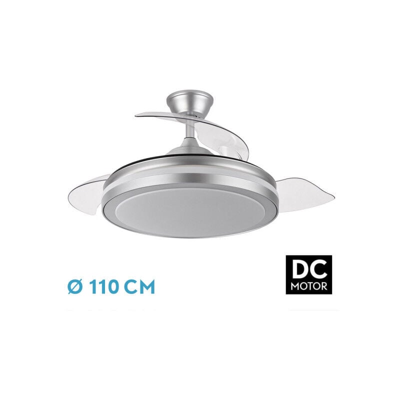 foto del prodotto ventilatore dc esparta plus 72w 6120lm argento 107d 3aspas 3aspas desp.3000 4000 6000k telecomando timer memoria
