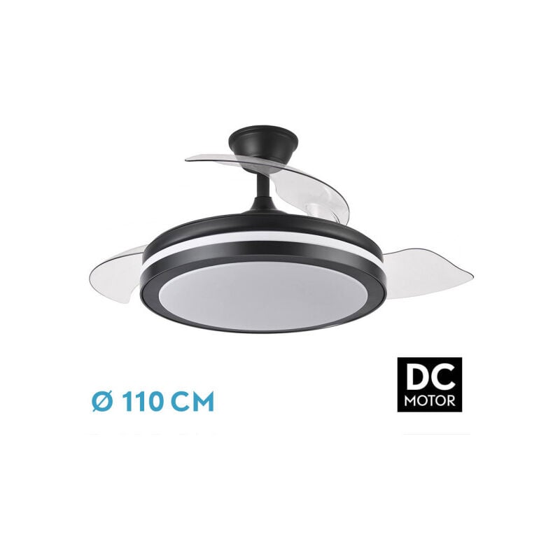 foto del prodotto ventilatore dc esparta plus 72w 6120lm nero 107d 3aspas 3aspas desp.3000 4000 6000k telecomando timer memoria