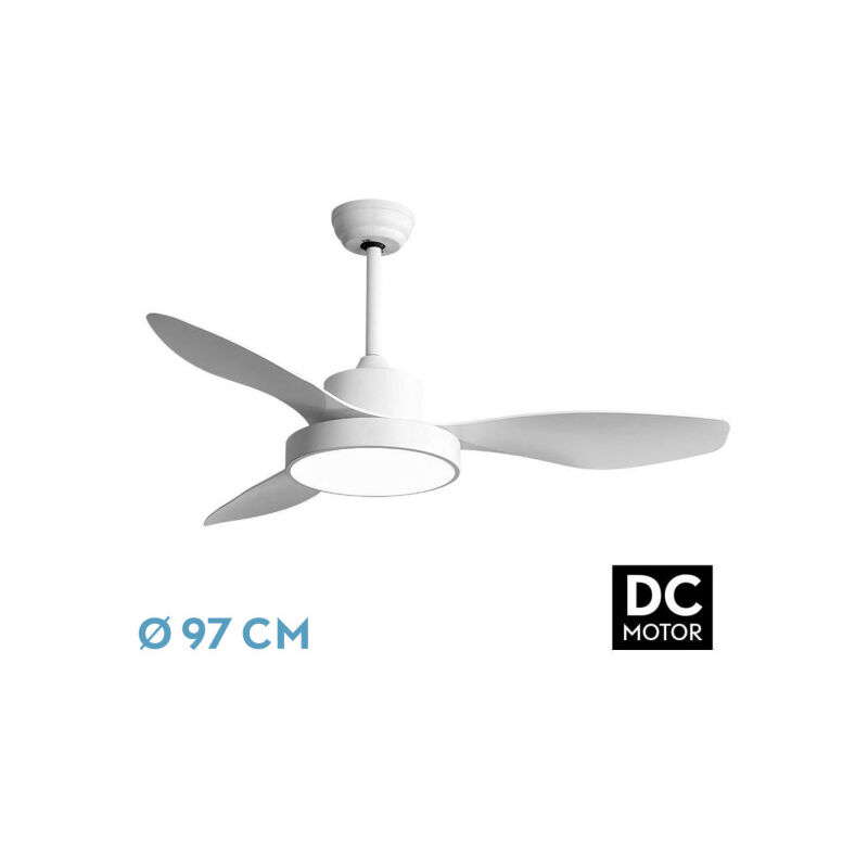 foto del prodotto ventilatore dc hayate 24w 2650lm white 3asp 6vel 97d 3000 4000 6000k telecomando, memoria e timer.