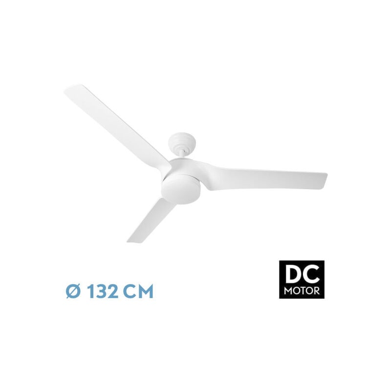 foto del prodotto ventilatore dc montijo 24w white 3 stage 6 speed 132d 2424 lm 3000 4000 6500k remote adjustable dimmer timer memory