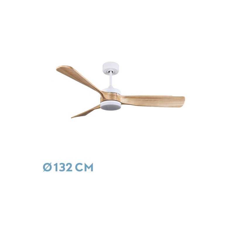 foto del prodotto ventilatore dc orient 26w white 3 pale faggio 132d 6vel 3colori 2950lm remoto, memoria, timer fabrilamp